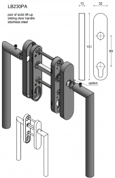 Изображение продукта BASICS LB230PAY NM ручки для раздвижной двери черный сатинированный (RAL9004)