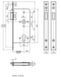 CES 7734-01 врезной замок без ригеля DIN 18251-1 - 2