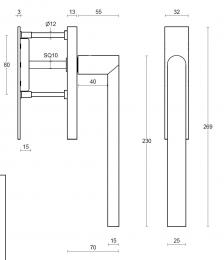 ARC PBA230 IN ручки для раздвижной двери сталь сатинированная - 2