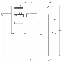 BASICS LB230PAY NM ручки для раздвижной двери черный сатинированный (RAL9004) - 2