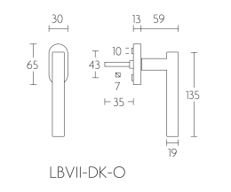 BASICS LB7-19 DK-O NM R/L оконная ручка поворотно-откидная черный сатинированный (RAL9004) - 2