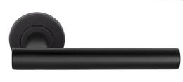Изображение продукта BASICS LB7L-19 EN1906 NM дверные ручки на розетке черный сатинированный (RAL9004)