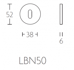 BASICS LBN50 IG дверная накладка под сувальный ключ PVD пушечная бронза - 2