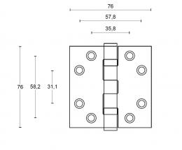 BASICS LBS7676 IM дверная петля PVD золото сатинированное - 2