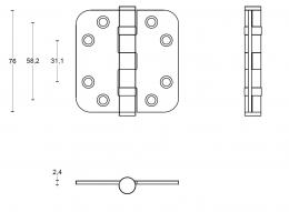 BASICS LBSA7676 IM дверная петля PVD золото сатинированное - 2