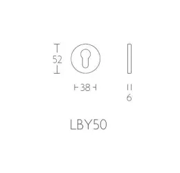 BASICS LBY50 MB дверная накладка под евроцилиндр PVD бронза сатинированная - 2