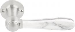 Изображение продукта BOSCO LZ100MA INMA дверные ручки на розетке сталь сатинированная/каррарский мрамор