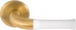 NOUR EV100/64 IMBM дверные ручки на розетке PVD золото сатинированное/белый матовый (RAL9003) - 2