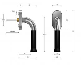 NOUR EV101-DK-O IPNM оконная ручка поворотно-откидная сталь полированная - 2