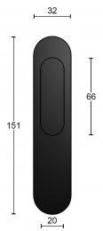 NOUR EV231 NM ручки для раздвижной двери черный сатинированный (RAL9004) - 4