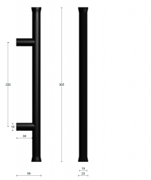NOUR EV365PA NM ручки-скобы черный сатинированный (RAL9004) - 4