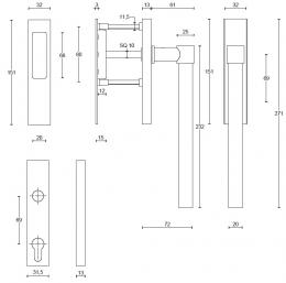 ONE PB230 BM ручки для раздвижной двери белый матовый (RAL9003) - 2