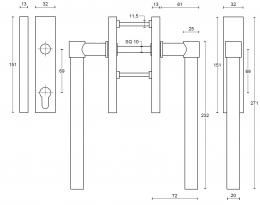 ONE PB230PA NM ручки для раздвижной двери черный сатинированный (RAL9004) - 2