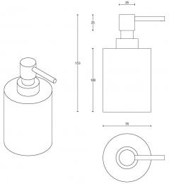 ONE PB500 NM дозатор жидкого мыла черный сатинированный (RAL9004) - 2