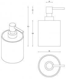 ONE PB502 INCO дозатор жидкого мыла сталь сатинированная/Кориан - 2