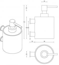 ONE PB503 INCO дозатор жидкого мыла сталь сатинированная/Кориан - 2