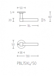 ONE PBL15XL/50 BR дверные ручки на розетке бронза - 2