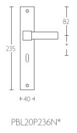 Изображение продукта ONE PBL20P236N72 NM дверные ручки на розетке черный сатинированный (RAL9004)