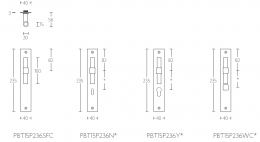 ONE PBT15P236SFC BM дверные ручки на пластине белый матовый (RAL9003) - 2