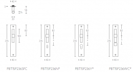 ONE PBT15P236SFC IZ дверные ручки на пластине PVD черный сатинированный - 2