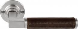 Изображение продукта TIMELESS 1930XLDL-GRR50 NSLB дверные ручки на розетке никель сатинированный/кожа натуральная
