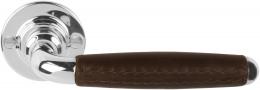 Купить TIMELESS 1932XLDL-GRR50 NLLB дверные ручки на розетке никель глянцевый/кожа натуральная по цене 49753 руб