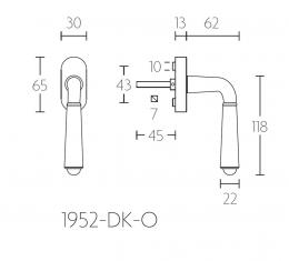 TIMELESS 1952-DK-O NSEB R оконная ручка поворотно-откидная никель сатинированный/эбеновое дерево - 2