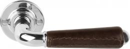 Купить TIMELESS 1952XLDL-GRR50 NLLB дверные ручки на розетке никель глянцевый/кожа натуральная по цене 52372 руб