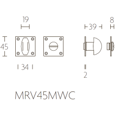 TIMELESS MRV45MWC6 NS дверная защелка с кнобом никель сатинированный - 2