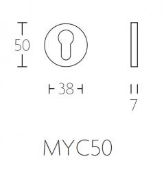 Изображение продукта TIMELESS MYC50 NL дверная накладка под евроцилиндр никель глянцевый