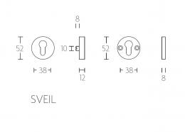 Изображение продукта TIMELESS SVEIL ILNL броне-накладки под евроцилиндр PVD никель глянцевый